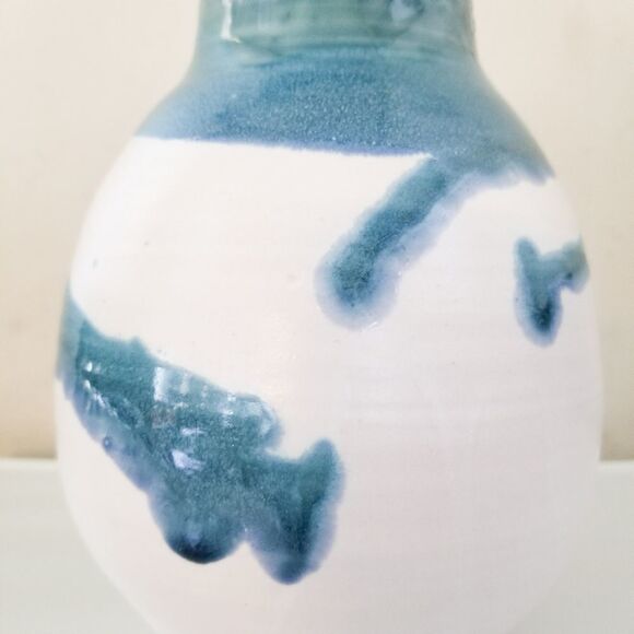 Vintage prispot porcelain drip glass vase - Picture 4 of 7